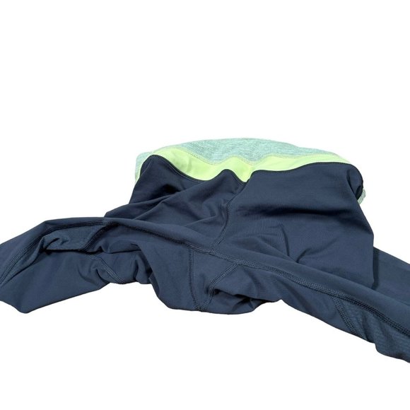 Lululemon Women's Sz 4 Cropped 22'' Leggings Gray / Green w Back Zip Pocket - Picture 5 of 8